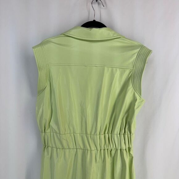 NWT House of Harlow 1960 Women's Lime Green Vegan Leather Midi Dress Medium - Picture 6 of 12